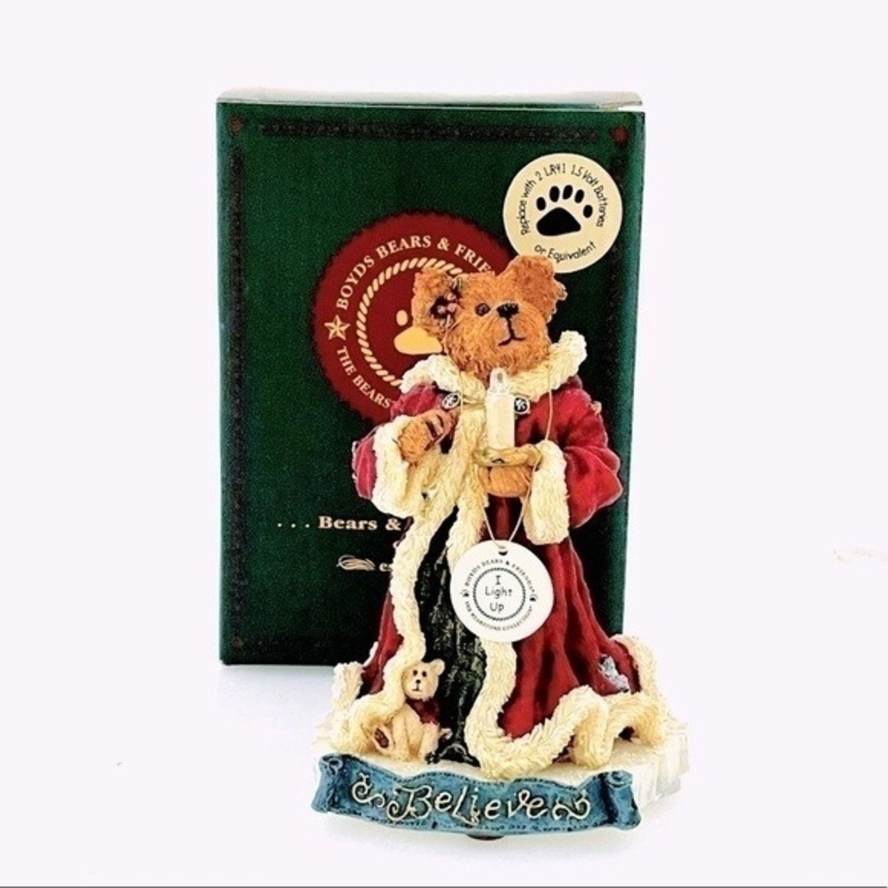 Vintage Boyds Bears Folkstone “Believe” Santa Figurine NIB Limited Edition - Picture 4 of 5